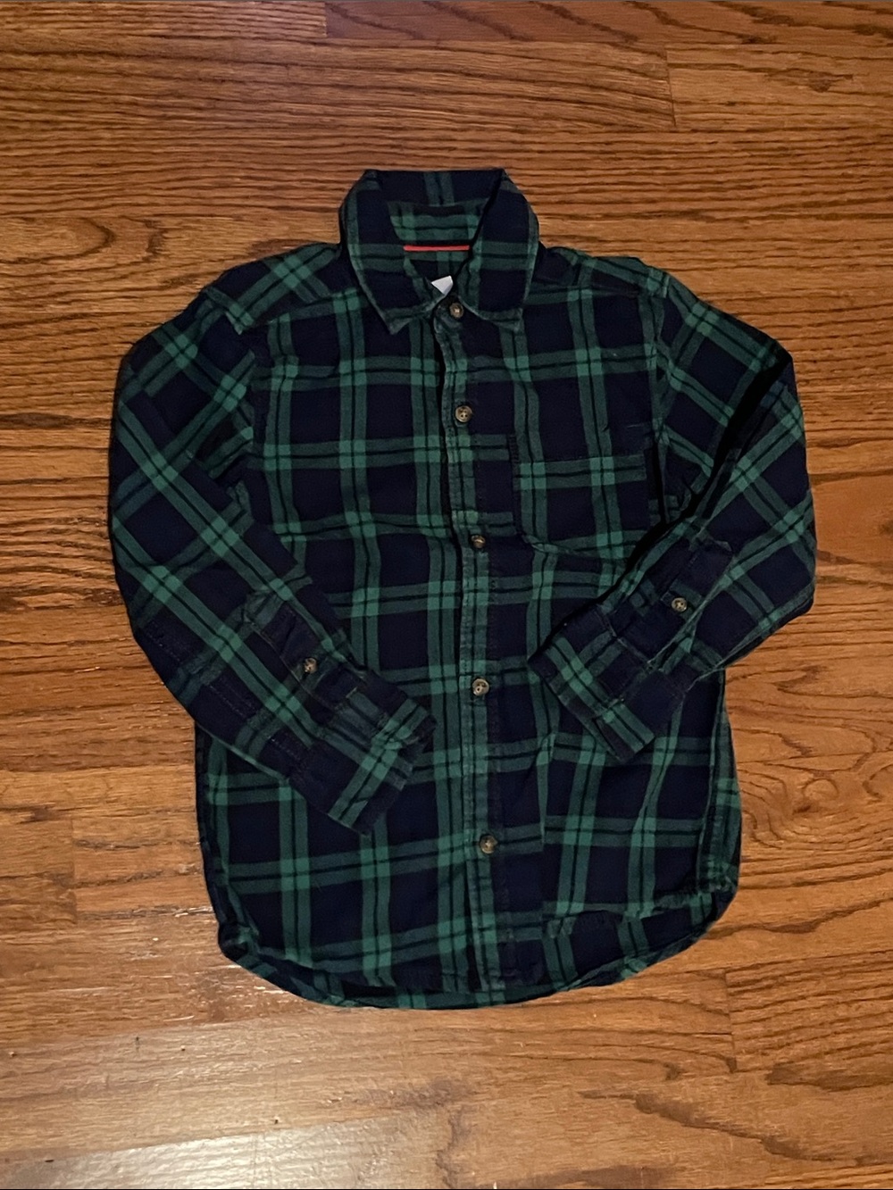 Carter's Green and Navy Plaid Button-Down Shirt
